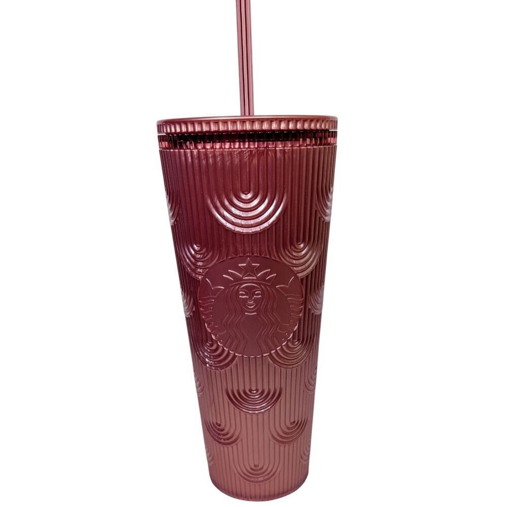 Starbucks Pink Shimmer Shell Mermaid Scales Tumbler 24oz-NEW!